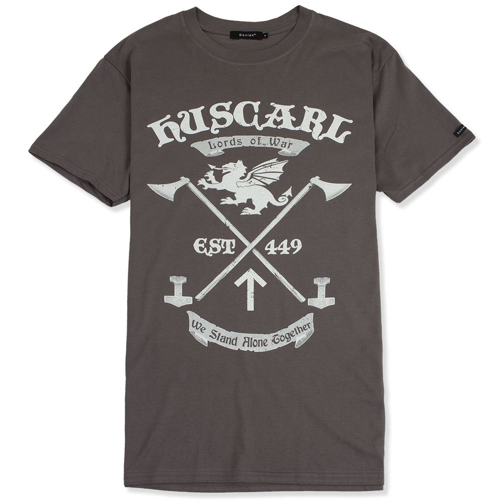 Senlak Huscarl Lords of War Anglo-Saxon England T-Shirt (Large, Charcoal)