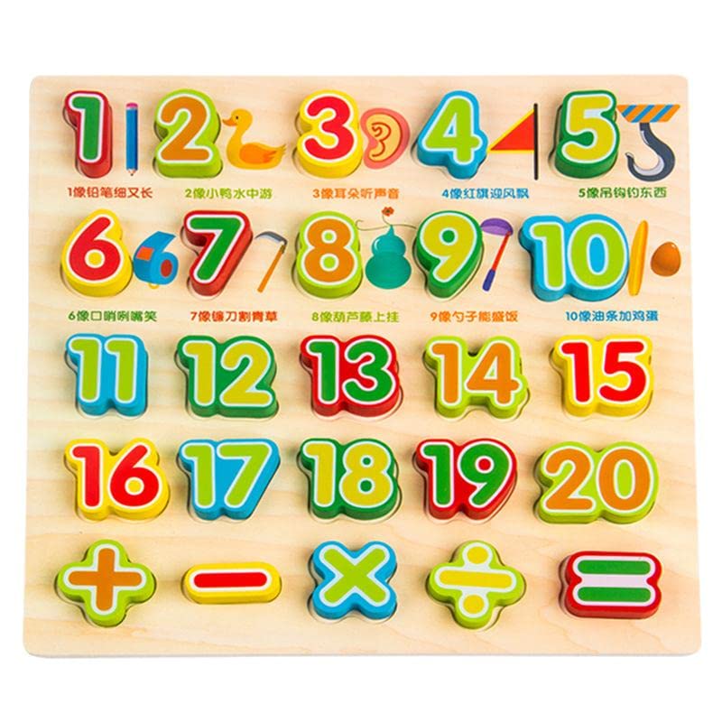 ATORSE Wooden Math Numbers Digits Cognitive Board Set Kids Educational Toys|Soft Toy |Toy for Baby |Musical Toy |Baby Toy |Talking Toy |Dancing Toy