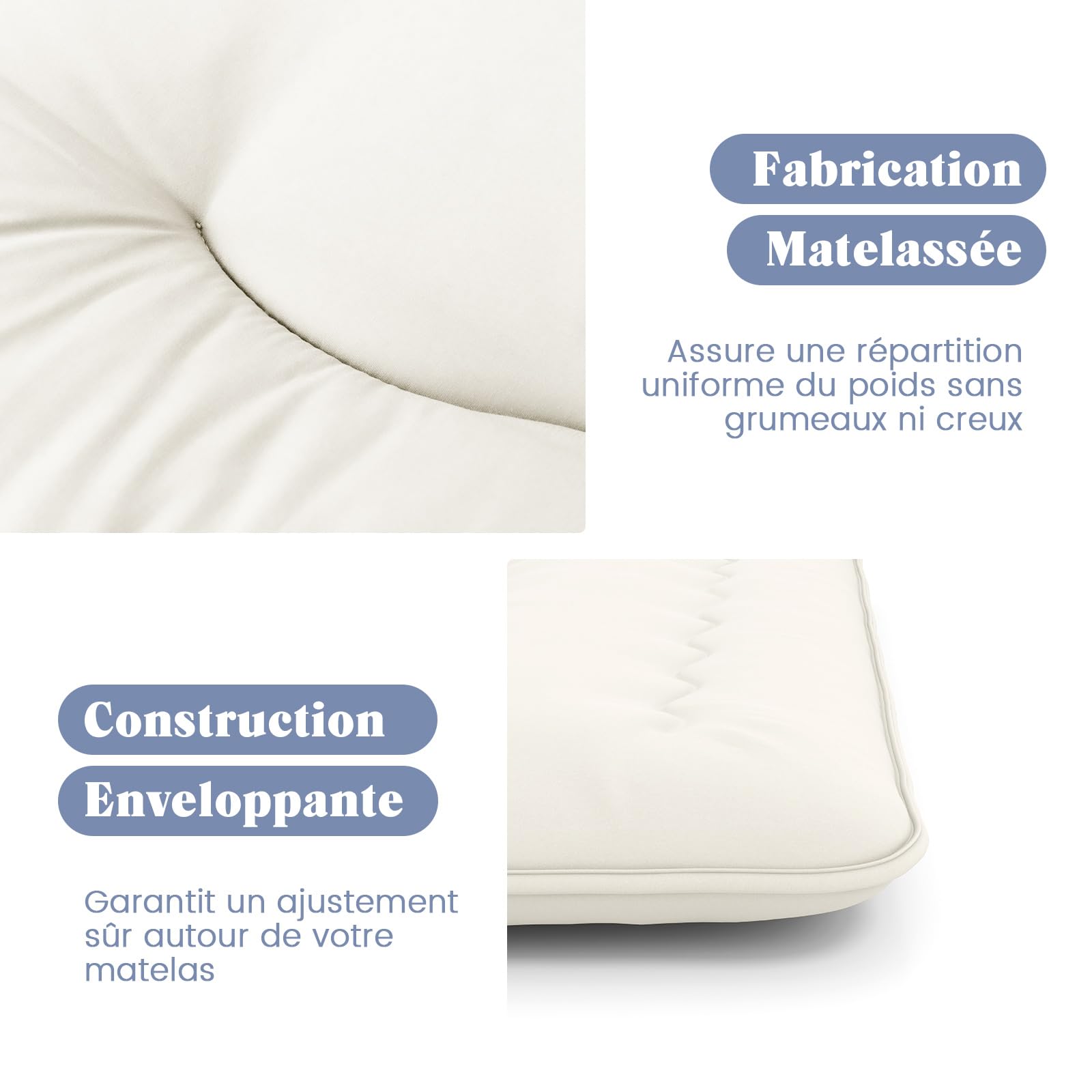 COSTWAY Matelas Futon Portable Pliable, Matelas Futon Japonais 90 x 200 cm, Housse Lavable, Matelas de Sol avec Sac de Transport, pour Le Camping, Les Voyages, d'Invités (Beige)