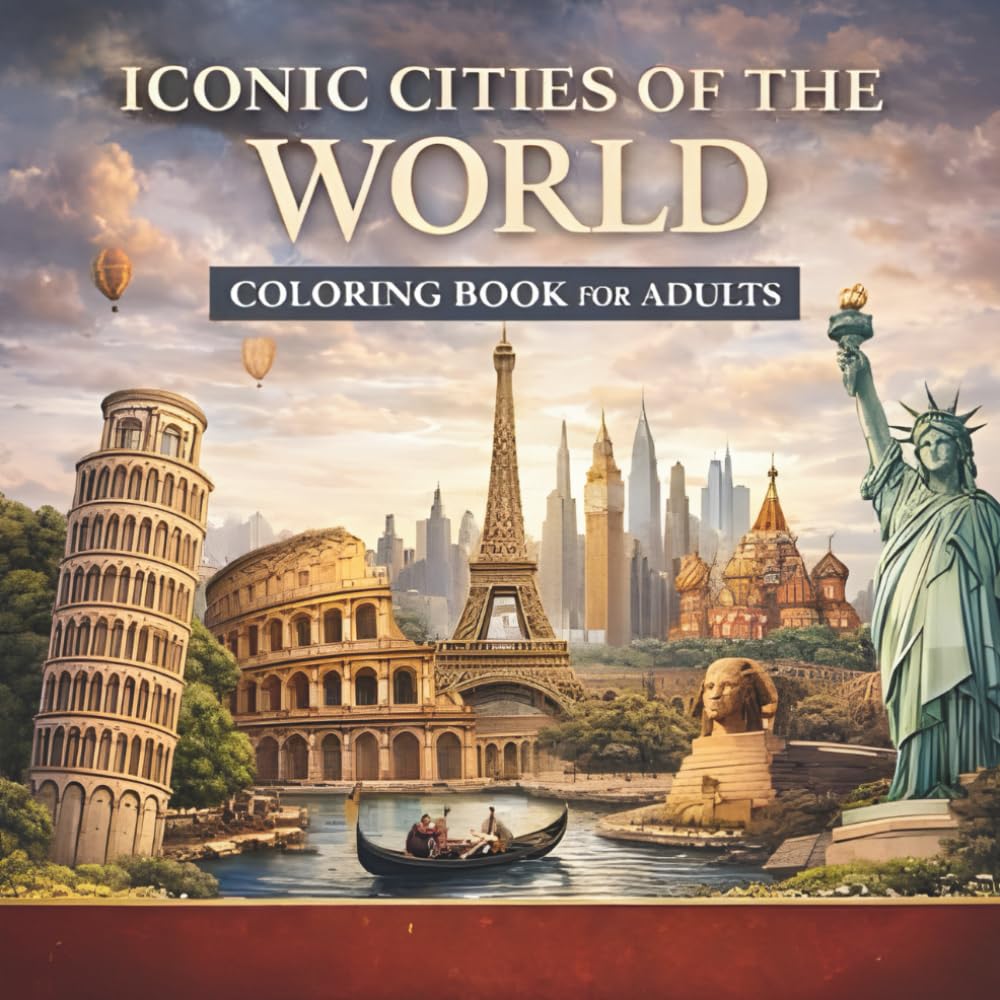 Iconic Cities of the World: A Luxury Adult Coloring Book Featuring the World’s Most Famous Landmarks