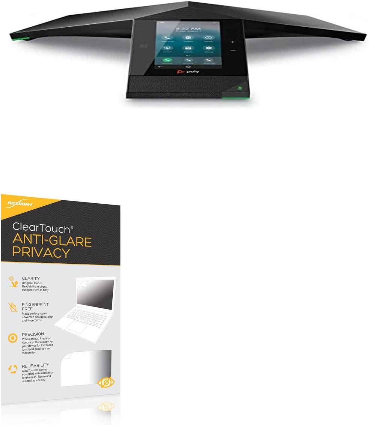 BoxWave Screen Protector Compatible with Poly Trio 8800 - ClearTouch Anti-Glare Privacy (2-Pack), Privacy Screen Protector Flexible Film Anti-Glare
