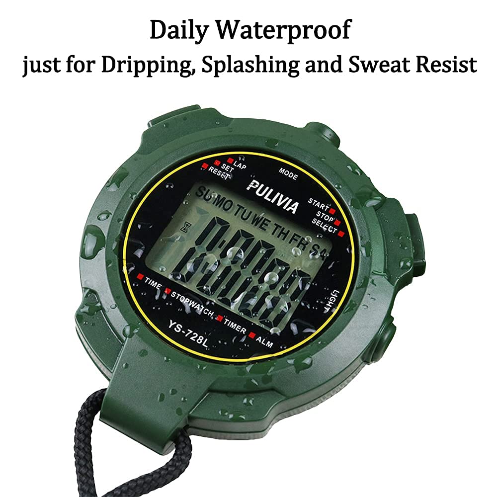 PULIVIA Sports Stopwatch Timer Lap Split Memory Stopwatch with
