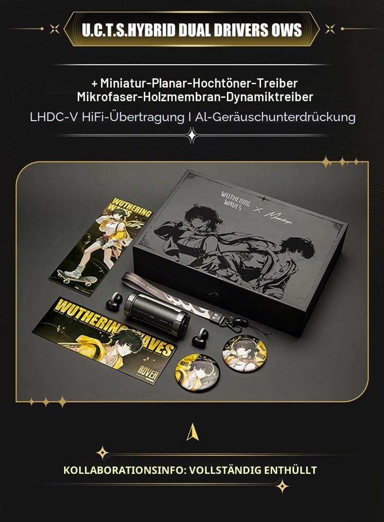 Moondrop Wuthering Waves x U.C.T.S. Hybrid Dual Drivers OWS Al Noise Cancelling LHDC-V Gaming Headset nline Interactive DSP LE Audio (English Version)
