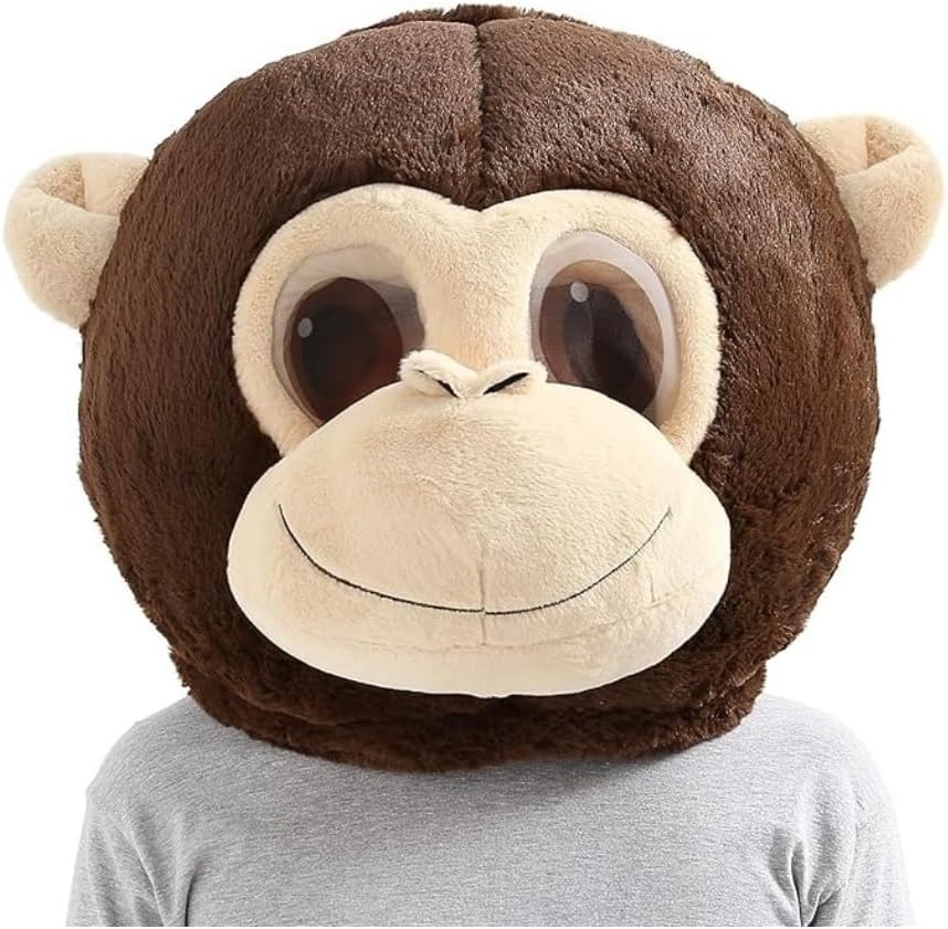 Monkey Mask Halloween Party Plush Monkey Mask Themed Event Adult Cosplay Costume
