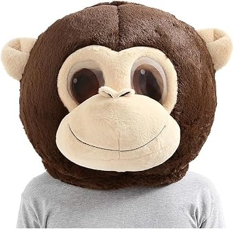 Monkey Mask Halloween Party Plush Monkey Mask Themed Event Adult Cosplay Costume