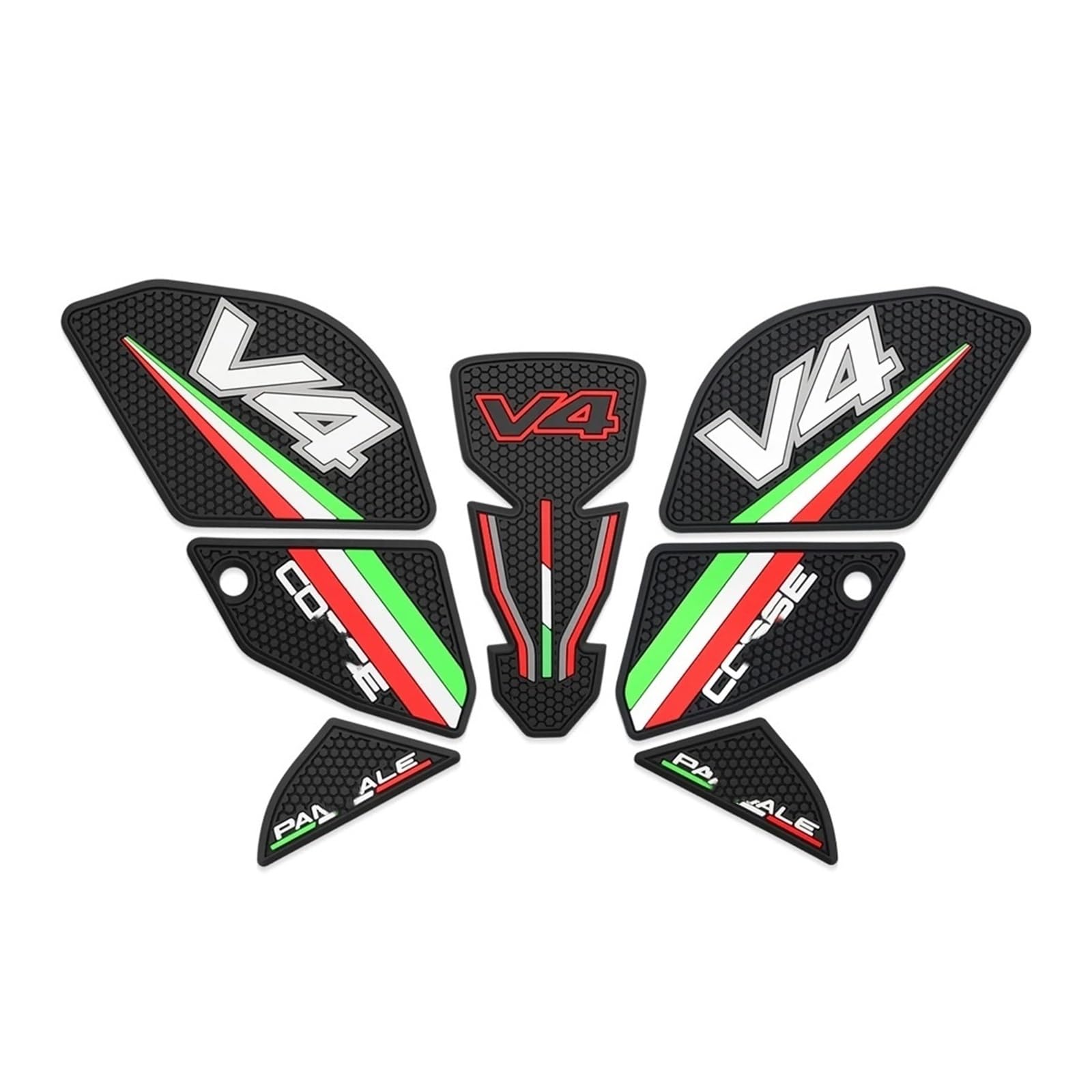 Qmdghfors Black-C Motorcycle Fuel Tank Pad Stickers For Duc&Ati Panigale V4 V4s V4r V4sp2 2022-2025 Motorcycle Stickers Rubber Oil Tank Pad Protector Side Non-Slip Protection Decals