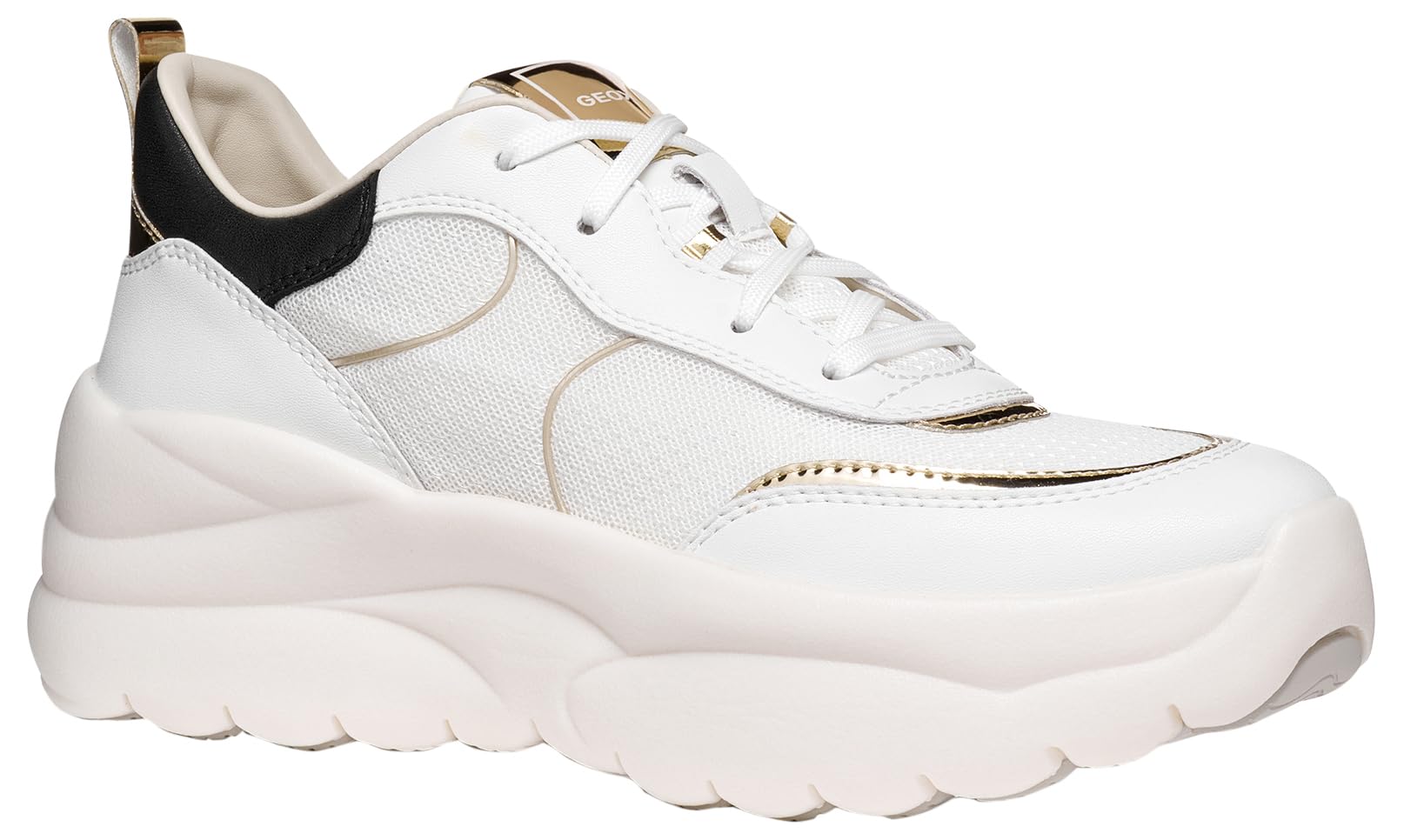 Geox Women's White Sneakers, 4 Uk, Trainers