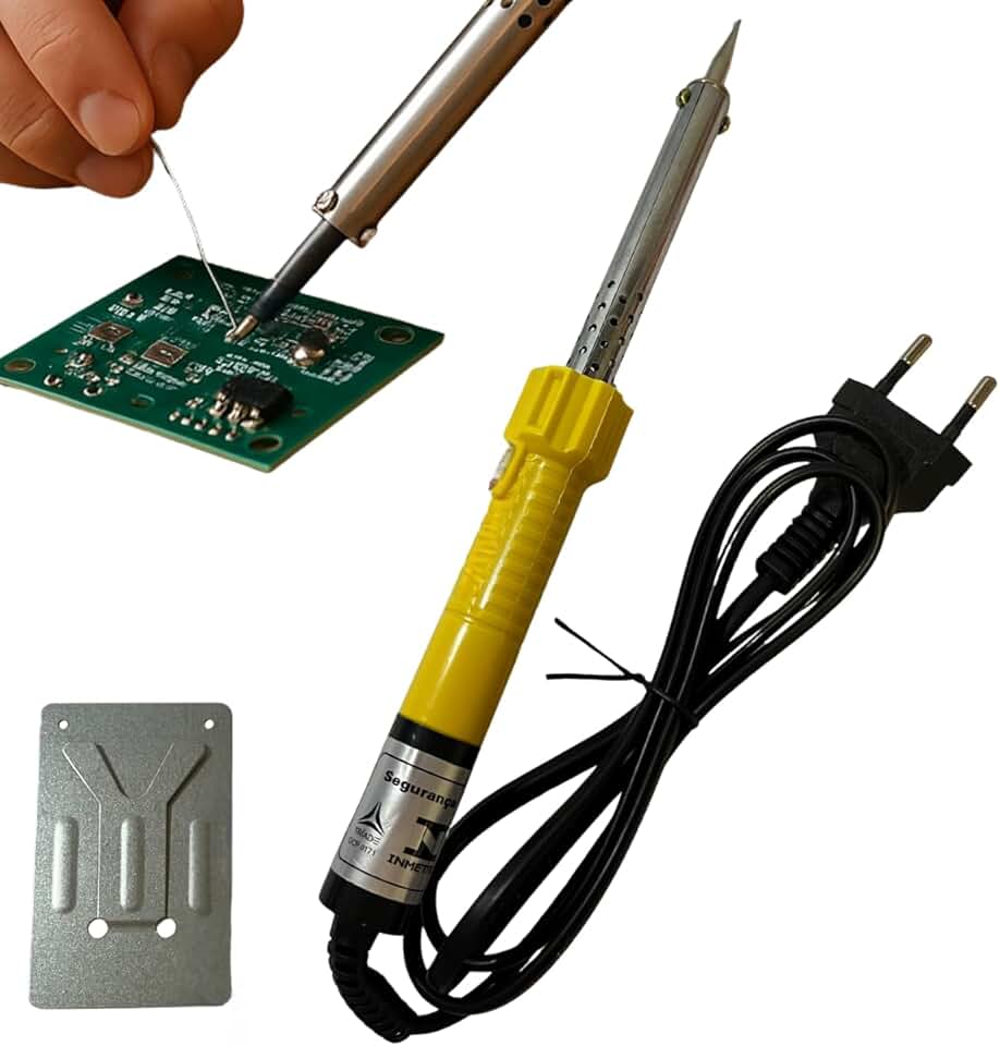 Ferro de Solda 60W 127V Profissional com Ponta de Precisão – Rápido Aquecimento, Cabo Resistente, Ideal para Eletrônica, Reparo Placas, Soldagem Manutenção, Artesanato, Hobby, Doméstico e Profissional