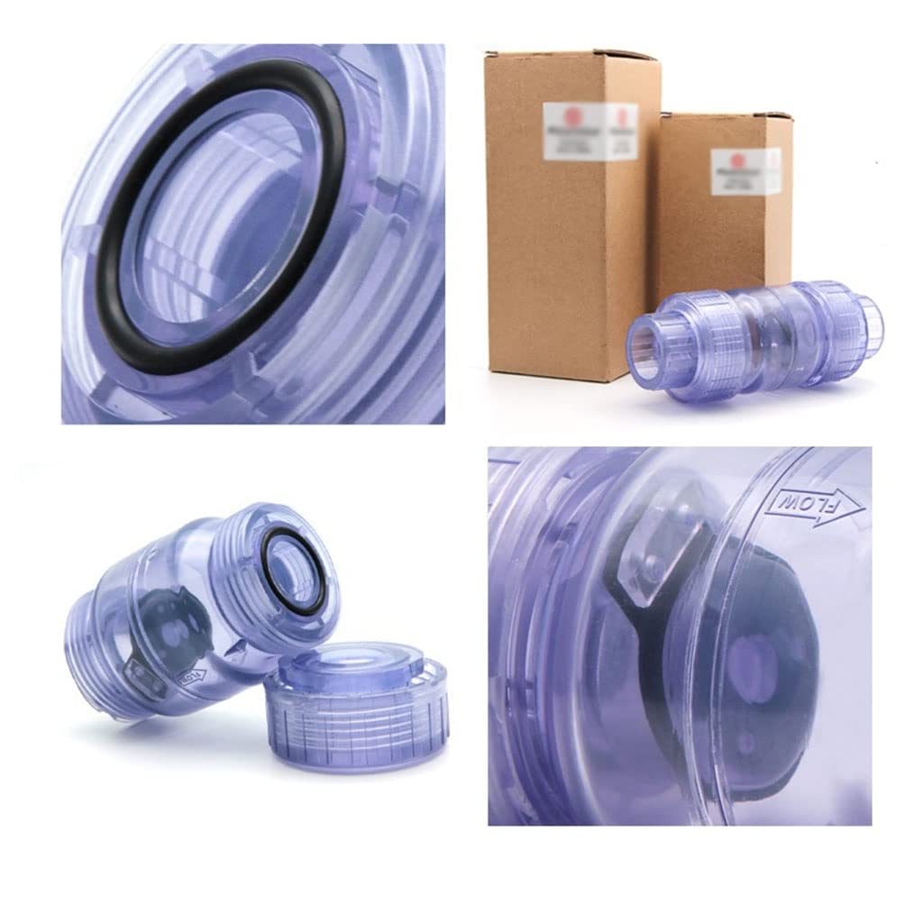 Válvula De Retención Transparente, Conector De Agua De Conexión De Tubería De Válvula De Retención Unidireccional De PVC De 25mm 32mm Para Acuario De Riego De Jardín ( Color : White , Size : 32mm )