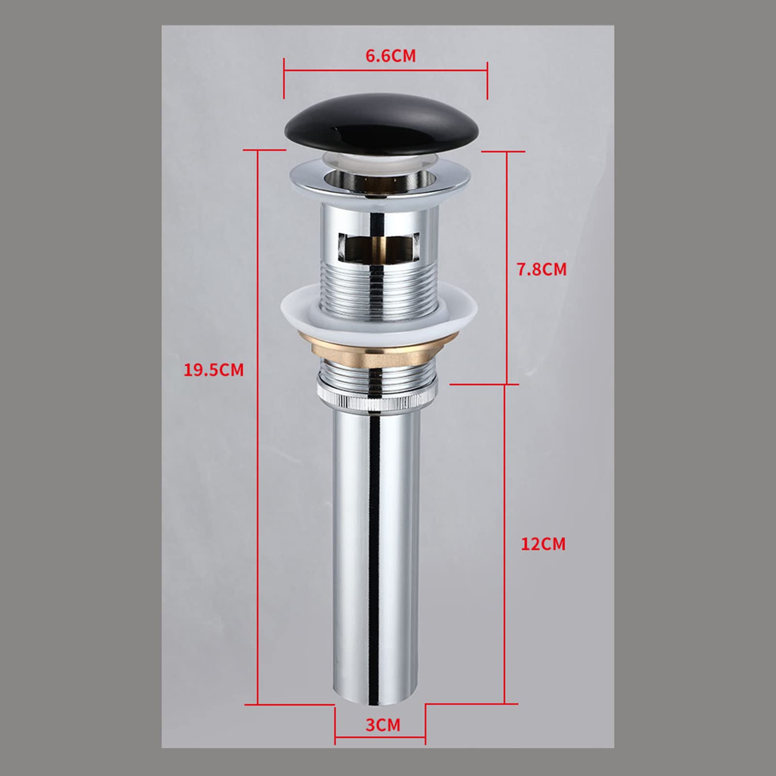 Desagüe Lavabo Baño,DesagüE Lavabo Con Rebosadero,Latón,VáLvula DesagüE Lavabo,Valvula Desague Lavabo Click Clack,Desague Lavabo,Valvula Lavabo Laton,Cromo A