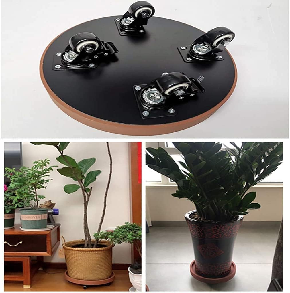 Plant Trolley Plant Pot Trolley,Plant Caddy Round Planter Pot Mover Plant Pot Pallet Caster Rolling Plant Stand Planter Trolley Casters Tray for Indoor Outdoor Home Garden (Color : A, Size