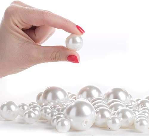 Miniatura 7 de Cuentas de perlas sintéticas negras de varios tamaños para elegantes rellenos de jarrón o dispersión de mesa, cuentas decorativas únicas para bodas,