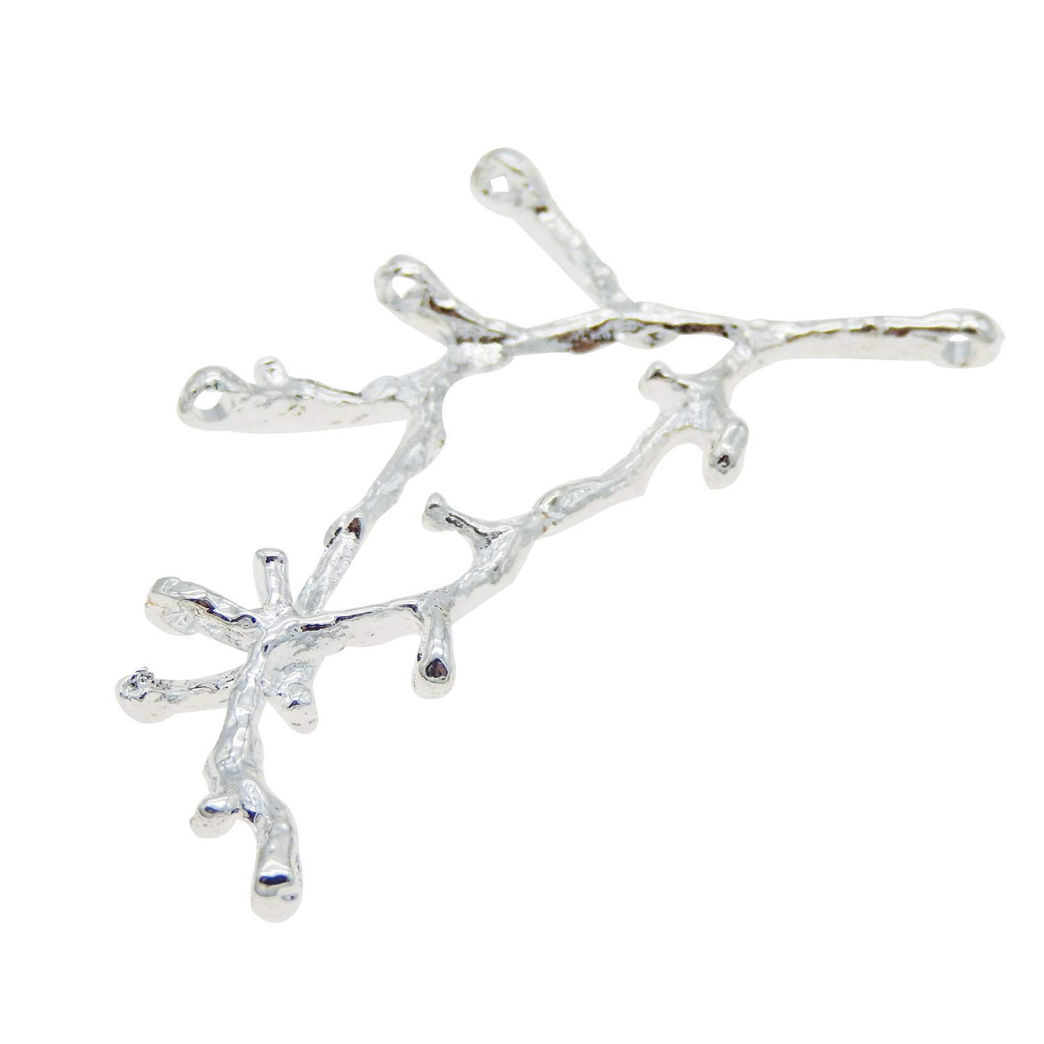 JJG Silver Color 20PCS Vinatge Style Tree Branch Multi-Holes Charms Pendant for Handmade Jewelry Making Accessory Crafts