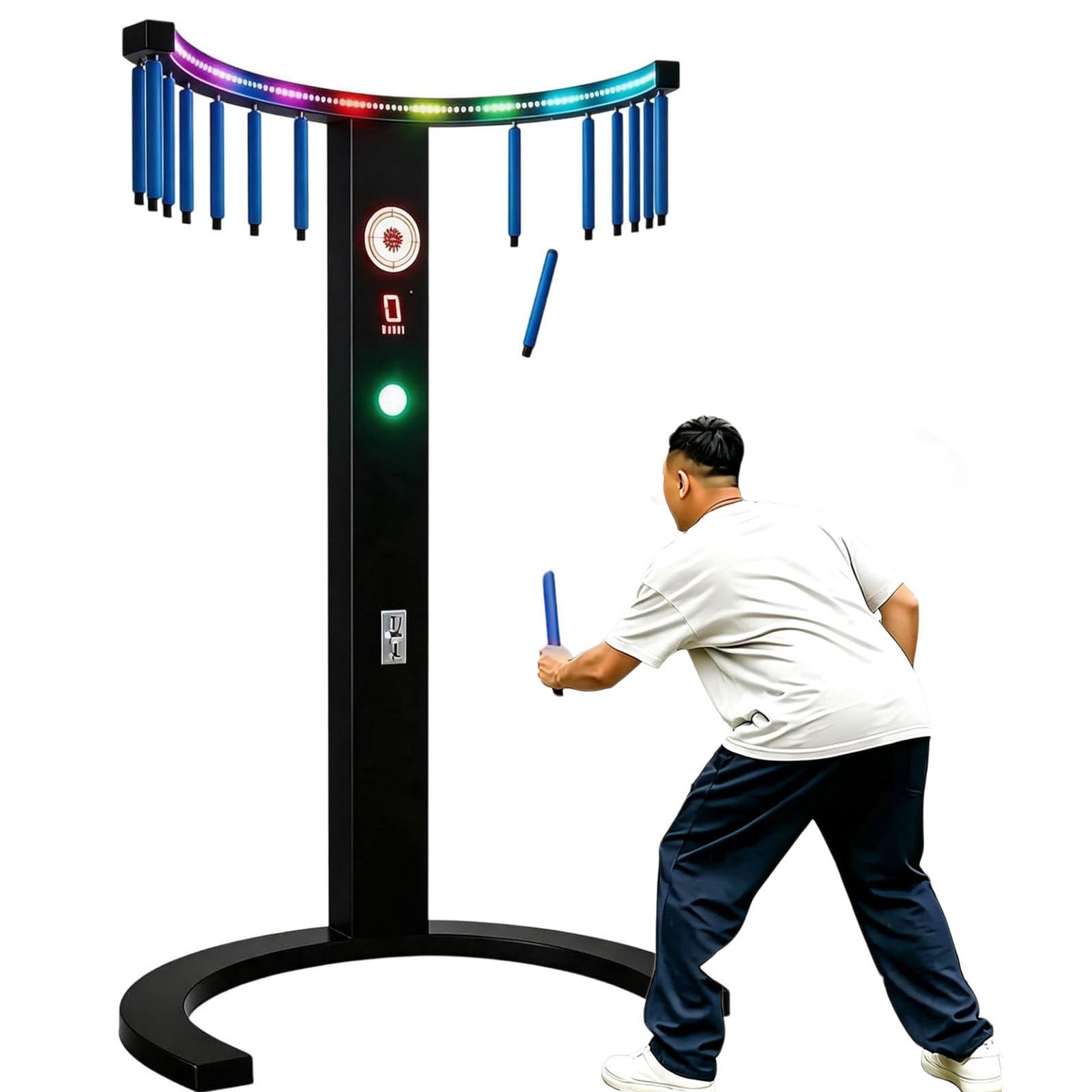 Arcade atrapar Palos Entrenamiento,10 Velocidad Variable | entrenamiento coordinación monedero,LED coloridas y sonidos,metal resistente,animación para fiestas y eventos sociales