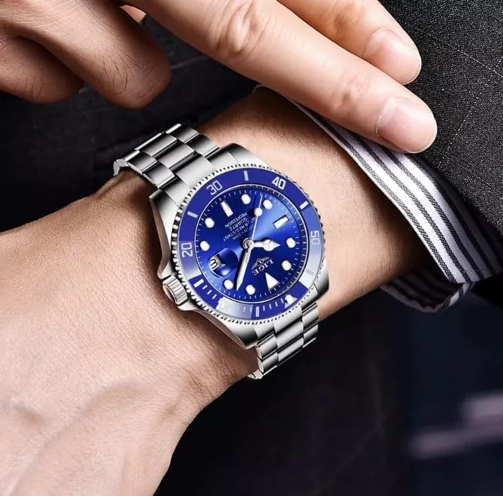 LIGE LG10045 watch worn on a wrist, showing its size and appearance in use.