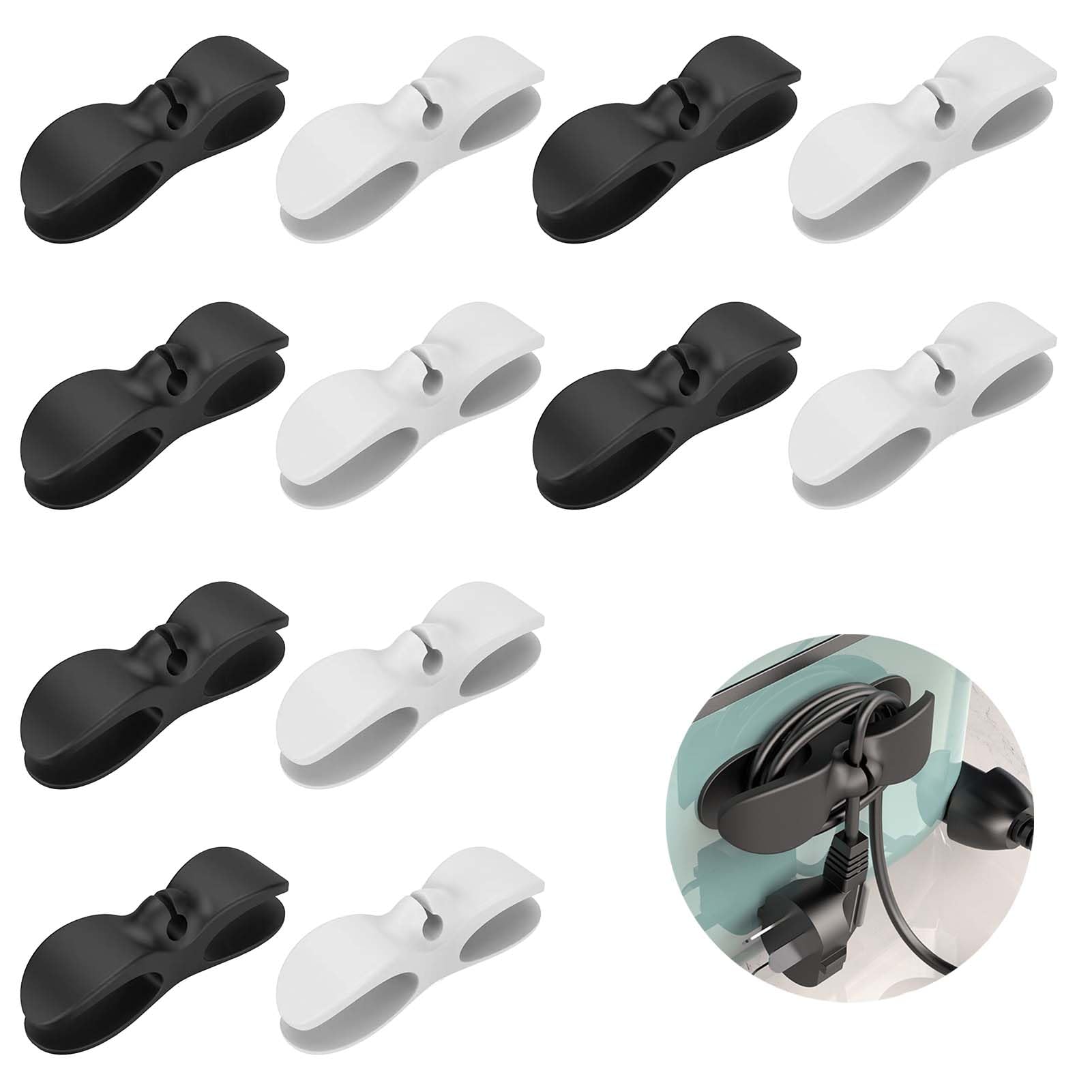 Upgraded Cord Organizer, 12PCS Cord Organizer for Kitchen Appliances Self Adhesive Cable Cord Winder Mount-Stick On Cord Organize/r Cord Winder for Appliances Cable for Blender Mixer Toaster Air Fryer