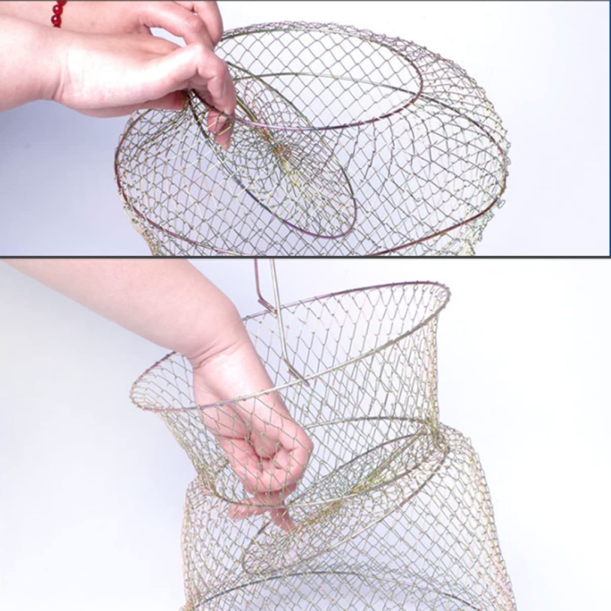 Filet de pêche kit de pêche Pliable épervier à appâts Outils de pêche au Fil Gadgets de pêche appâts de pêche Cage de pêche à Crabe Fil d'acier Accessoires récipient