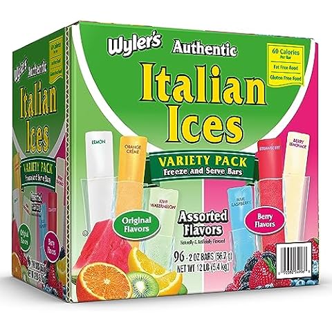 Wyler's Authentic Italian Ice Fat Free Freezer Bars Original Flavors 2oz bars, 96 count Cover