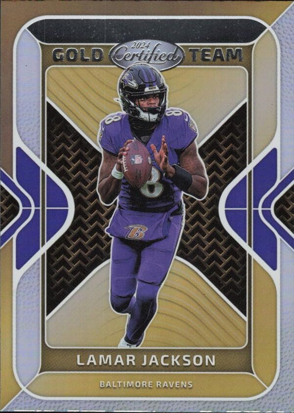 2024 PANINI CERTIFIED GOLD TEAM #9 LAMAR JACKSON RAVENS FOOTBALL ...