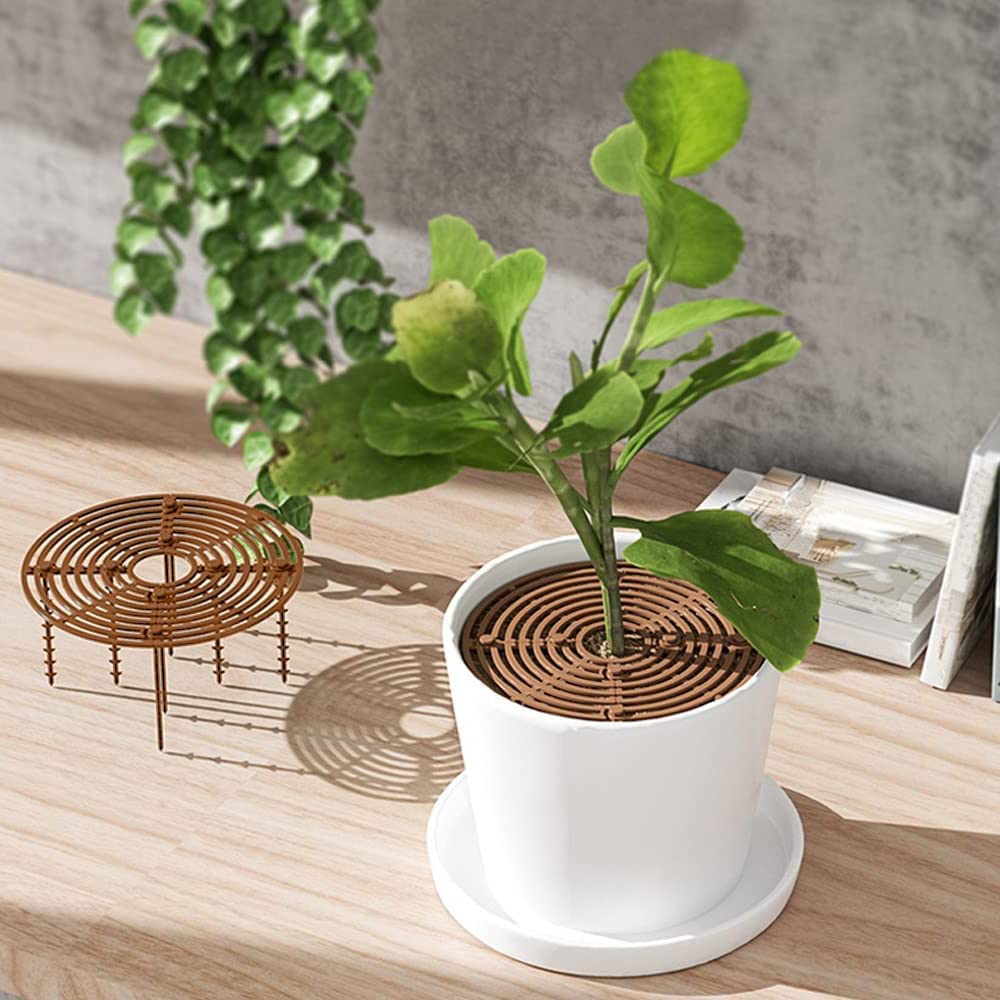 Lot de 2 Protection pour Pot de Fleurs, Pot de Fleurs en Grille pour Pot de Fleurs, Pot De Fleurs Grille, pour Bébé pour Protéger Les Enfants Et Animaux Domestiqu (Noir, Marron), M