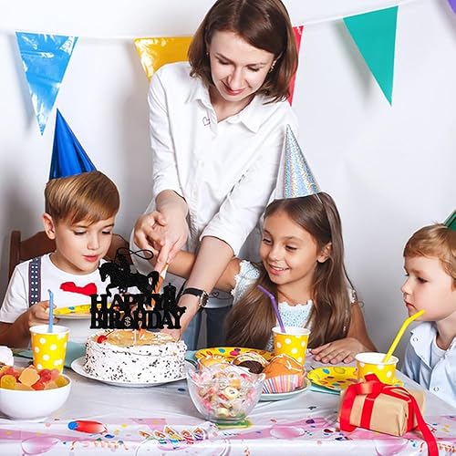 Miniatura 6 de Decoración para tartas de vaquero: cumpleaños de niños occidentales con purpurina, fiesta temática de vaquero para hombres, baby shower, temática de