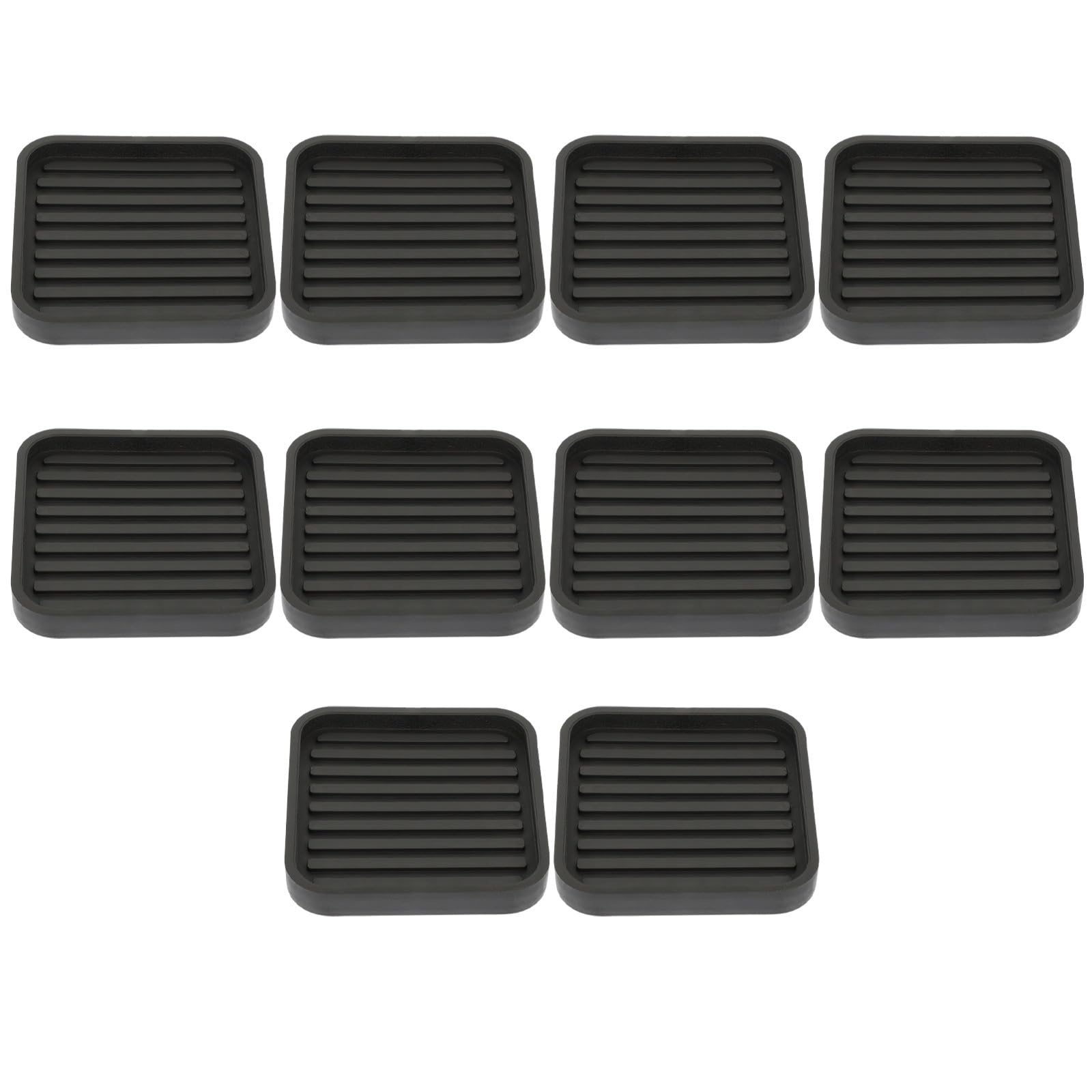 Tapis de protection en silicone pour pieds de meubles noirs et rehausseurs de lit de 10cm Zerodeko