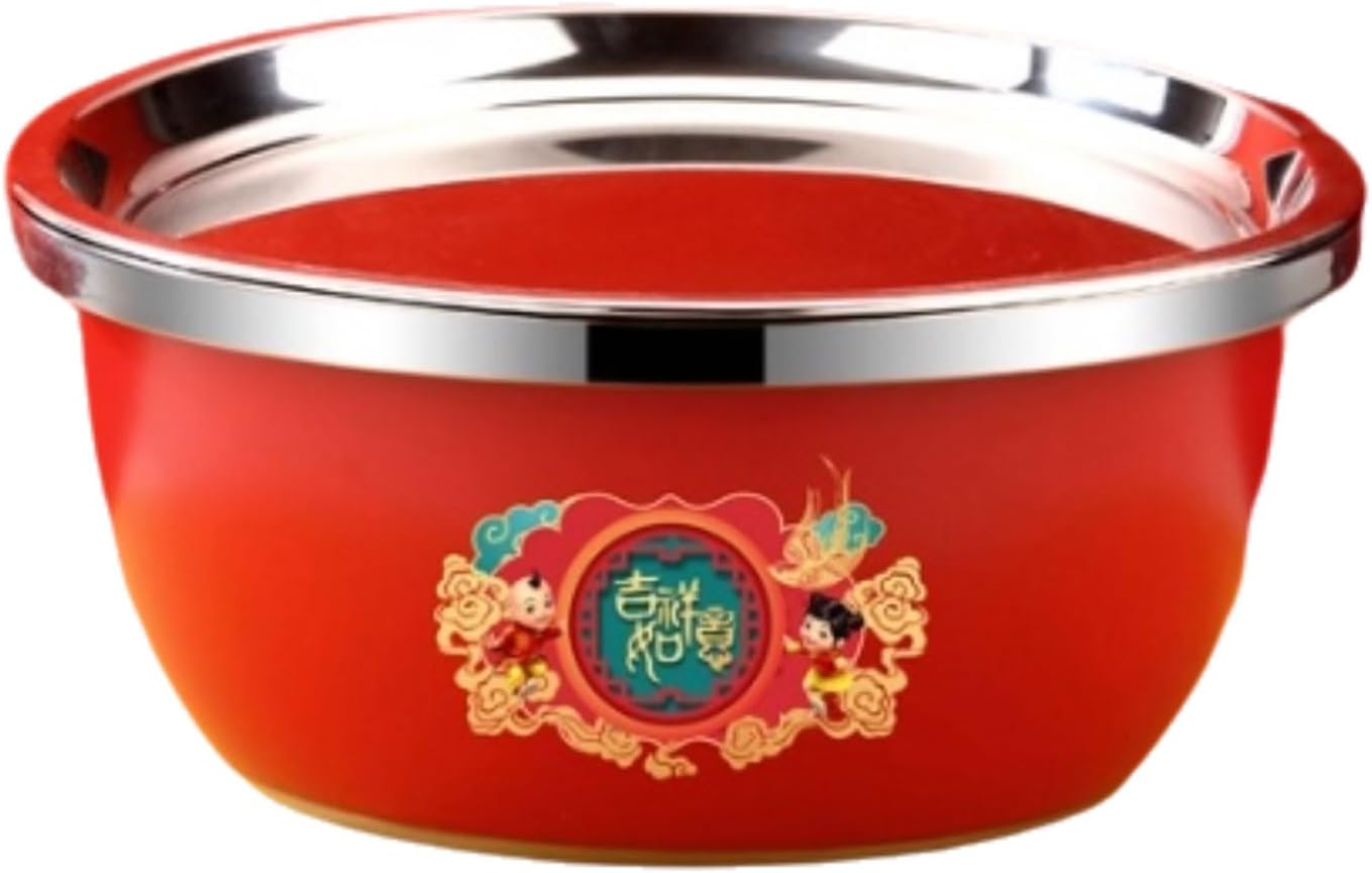 Stackable Stainless Steel Mixing Bowl With Lid Thickened Kitchen Beat The Eggs Salad Kneading Dough Mixing Bowl 2400ML/84.4OZ multipurpose