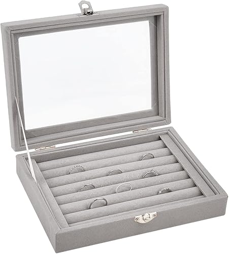 OLYCRAFT Caja de exhibición de pasadores de terciopelo, colección de broches de gabinete rectangular con ventana transparente, caja de exhibición de