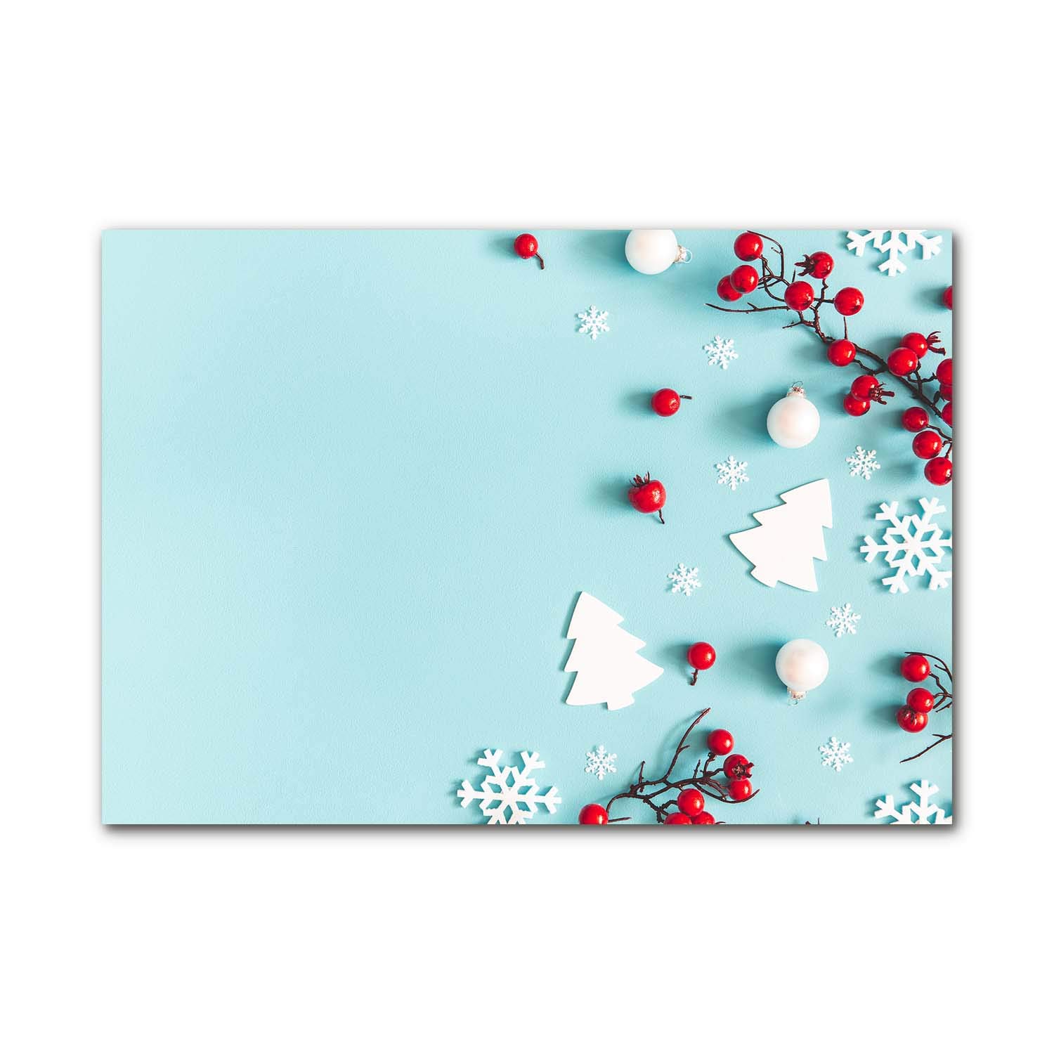 Tableau sur verre trempé Noël Tulup 100x70 cm avec image panoramique de flocons
