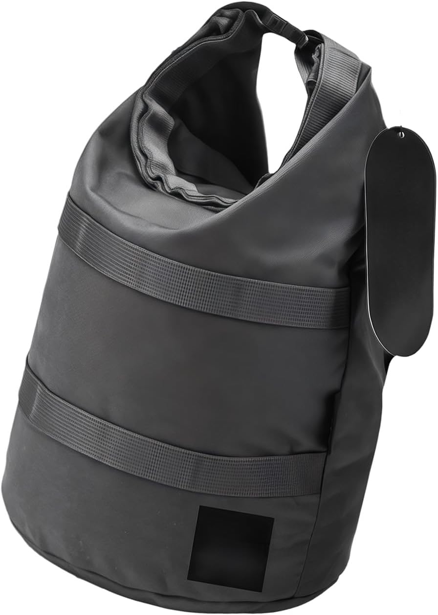 Round-Bottom Storage Bag for Outdoor Gear Organization, Roll-Top Polyester Utility Bag with Carry Strap and Webbing Camping Gear Organizer Utility Storage Car Tool Organizer Home Loose Item Roll Top
