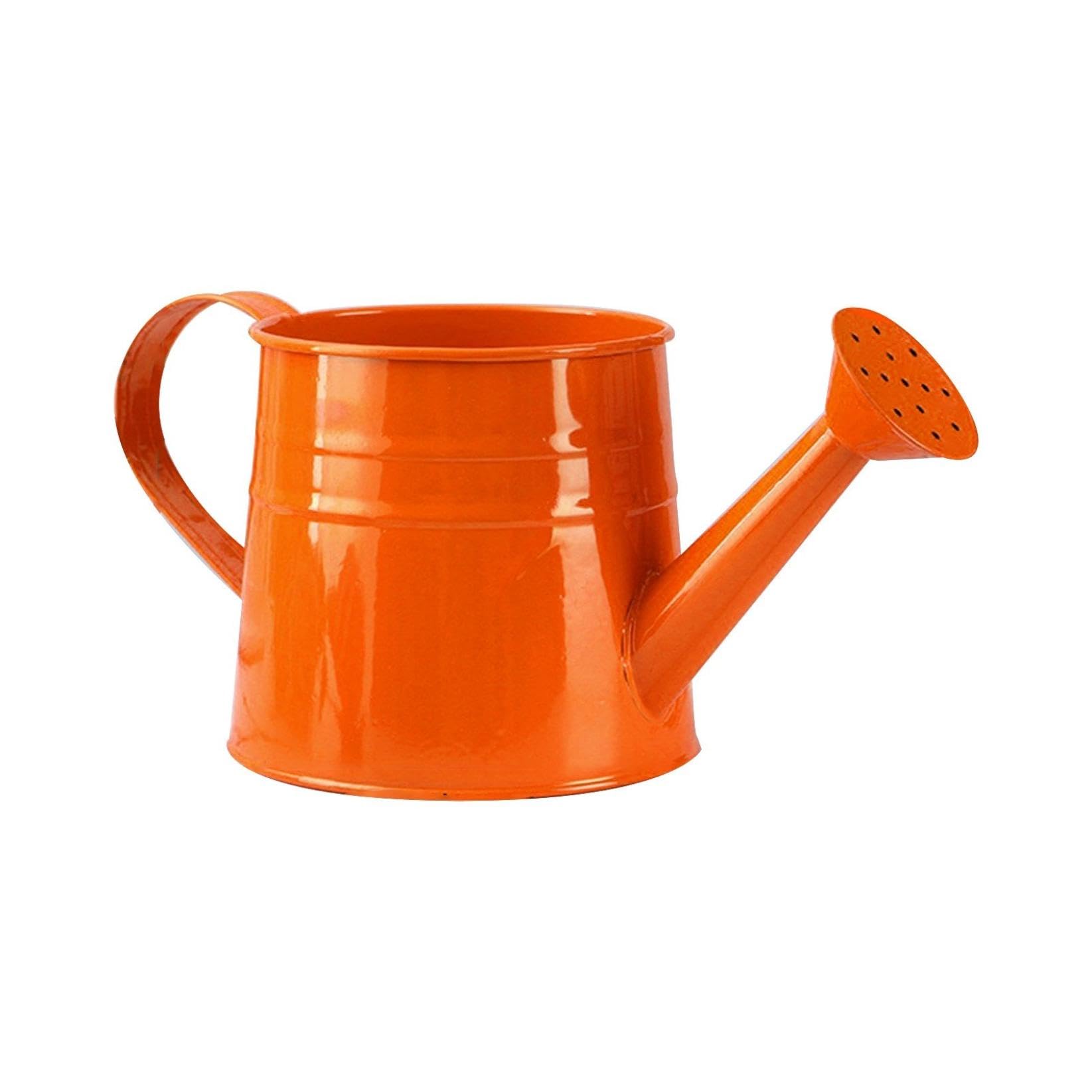 1L Watering Can for Kids,Lightweight Gardening Water Pot Metal, Children Sprinkling Mini Kettle for Bonsai Flower Potted Plant Home Backyard Garden Balcony Outdoor Indoor (Orange)