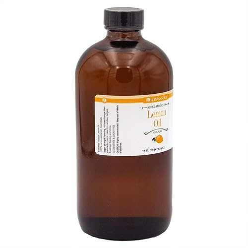 Miniatura 2 de LorAnn - Aceite de limón súper fuerte, sabor natural, botella de vidrio de 16 onzas, aceite esencial puro, grado alimenticio, vegano, sin gluten