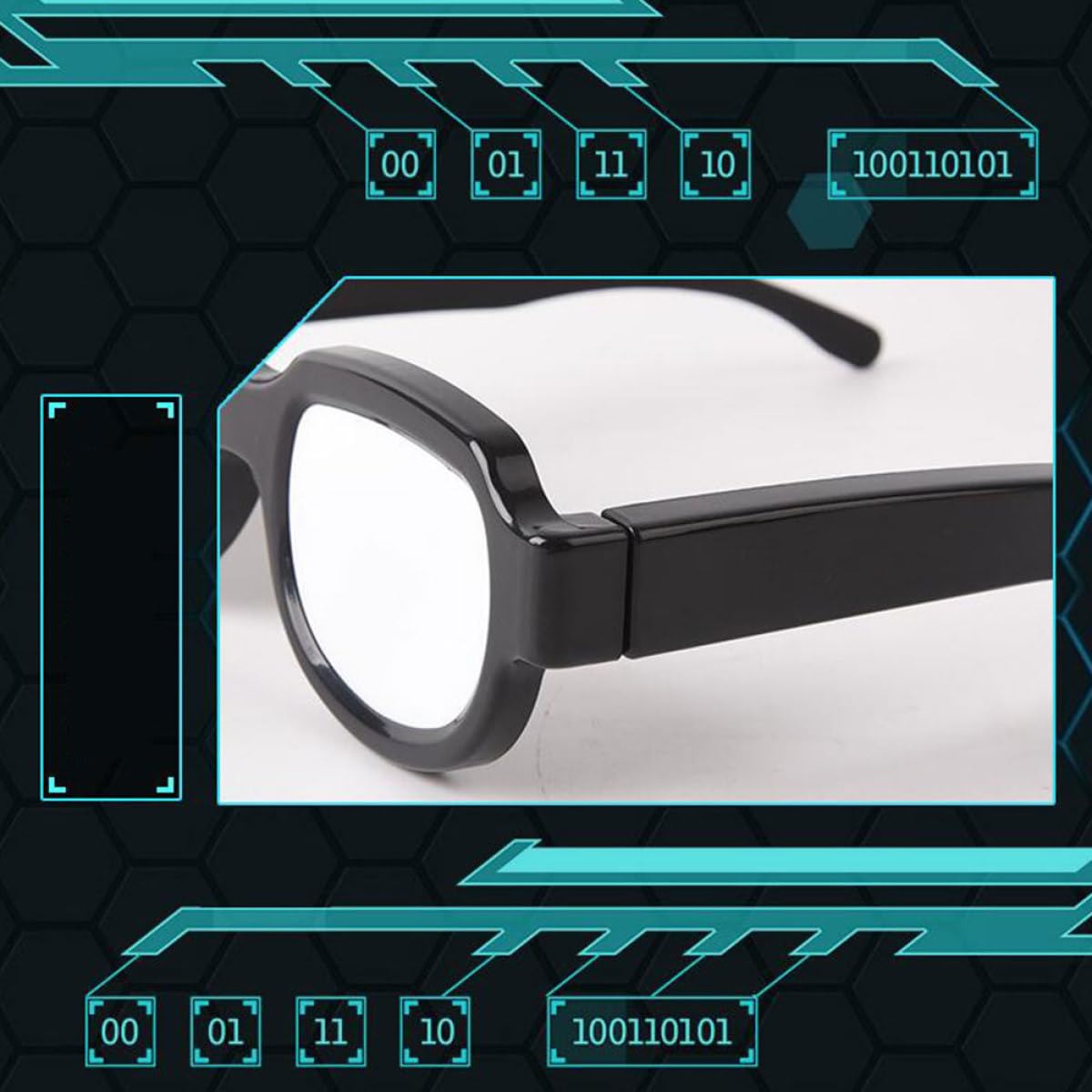 Gafas Luminosas LED Carga Usb, Plástico Negro para Fiestas y Ktv