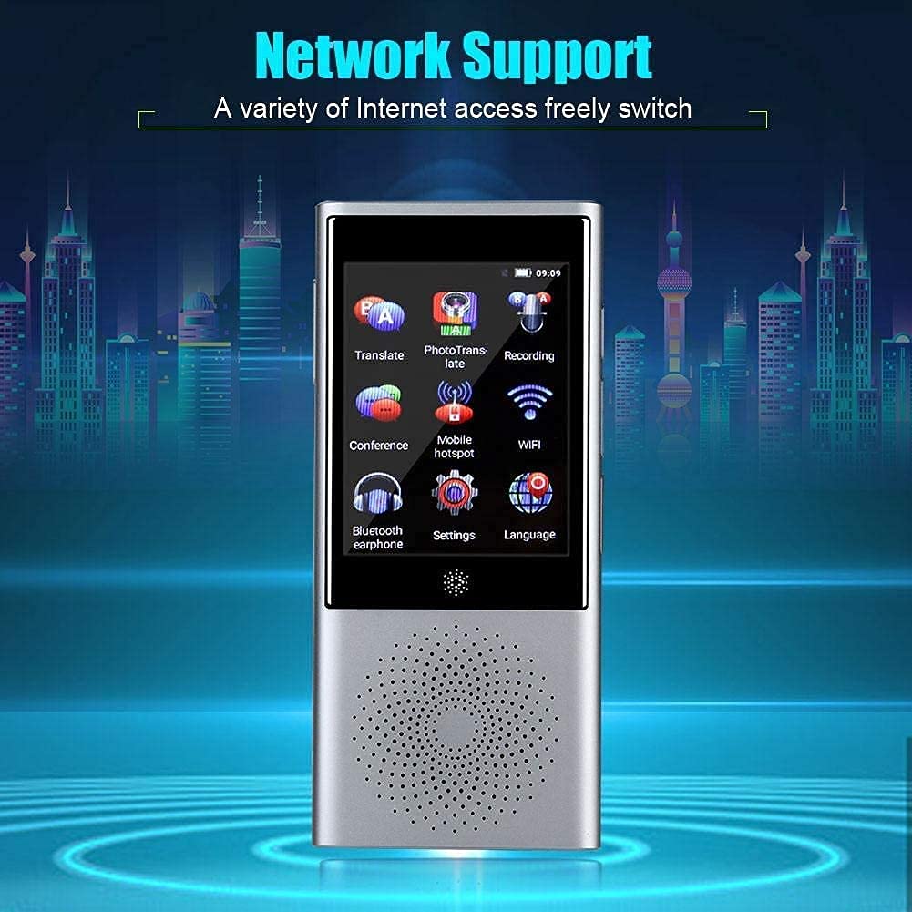 Tłumacz języków, przenośny GPS WiFi Ekran dotykowy Inteligentne urządzenie do tłumaczenia w czasie rzeczywistym Obsługa 45 języków Mini Bluetooth Globalny tłumacz do podróży, nauki, rodziny biznesowej