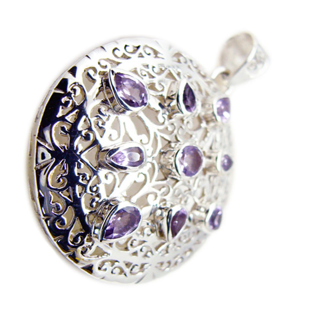 Pendentif améthyste véritable en argent sterling pour femme style victorien - 5