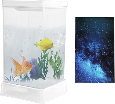 Small Aquarium for Betta - Desktop Aquarium Starter Kit with Filter and Lighting - Modern Table Decoration for Living Room, Study, Office or Apartment