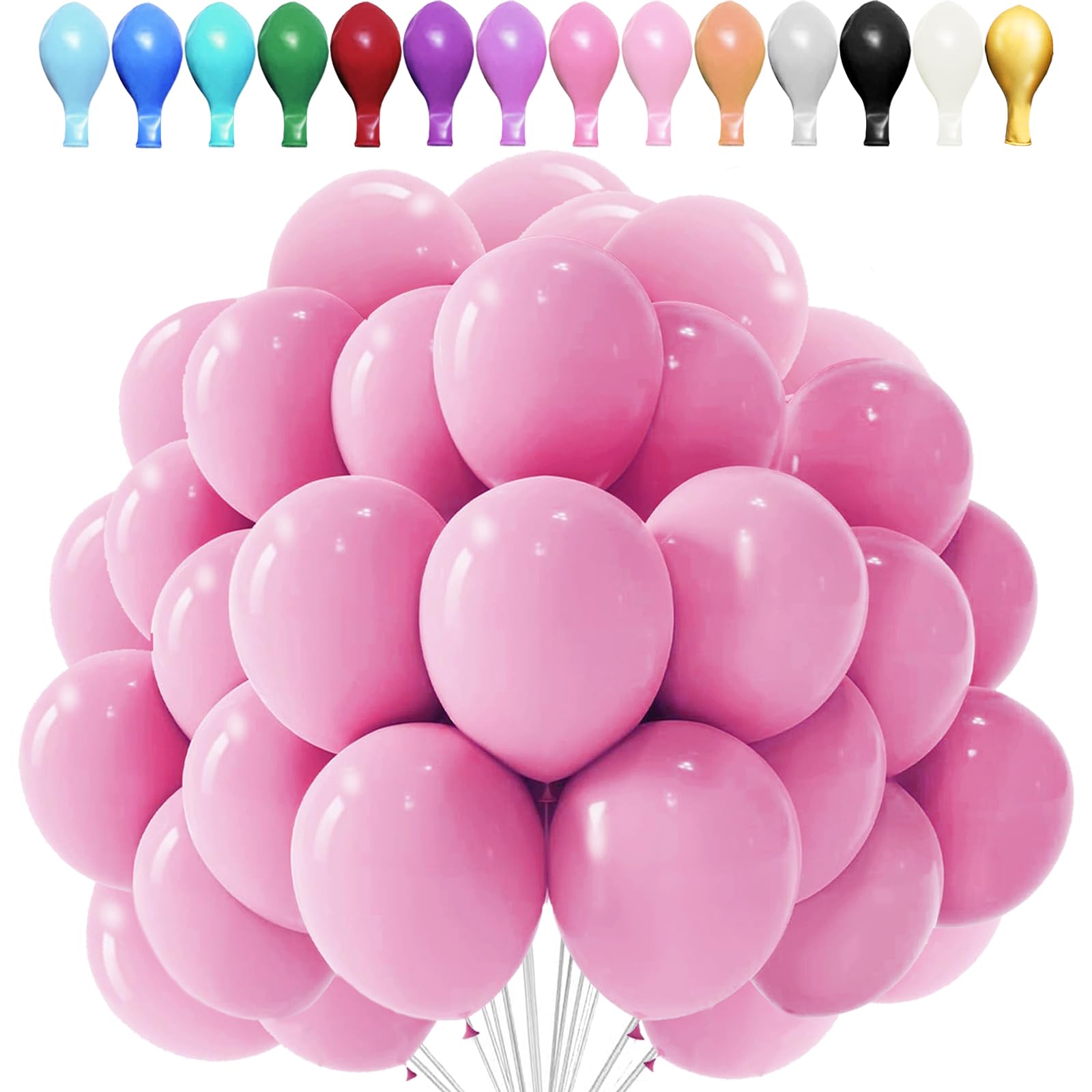 LUKIUP 100 PCS Luftballons Hellrosa, Hellrosae Luftballons, 10 Zoll ballons für Halloween, Geburtstage Hochzeiten, Valentinstag, Themepartys Perfekte Partydekoration
