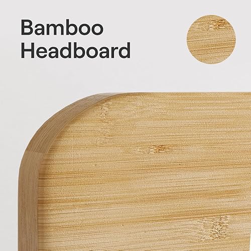 Miniatura 7 de Nectar Base de cama de plataforma de bambú, tamaño Queen, natural, patas de soporte central flotantes, 12 pulgadas de altura, fácil de instalar sin