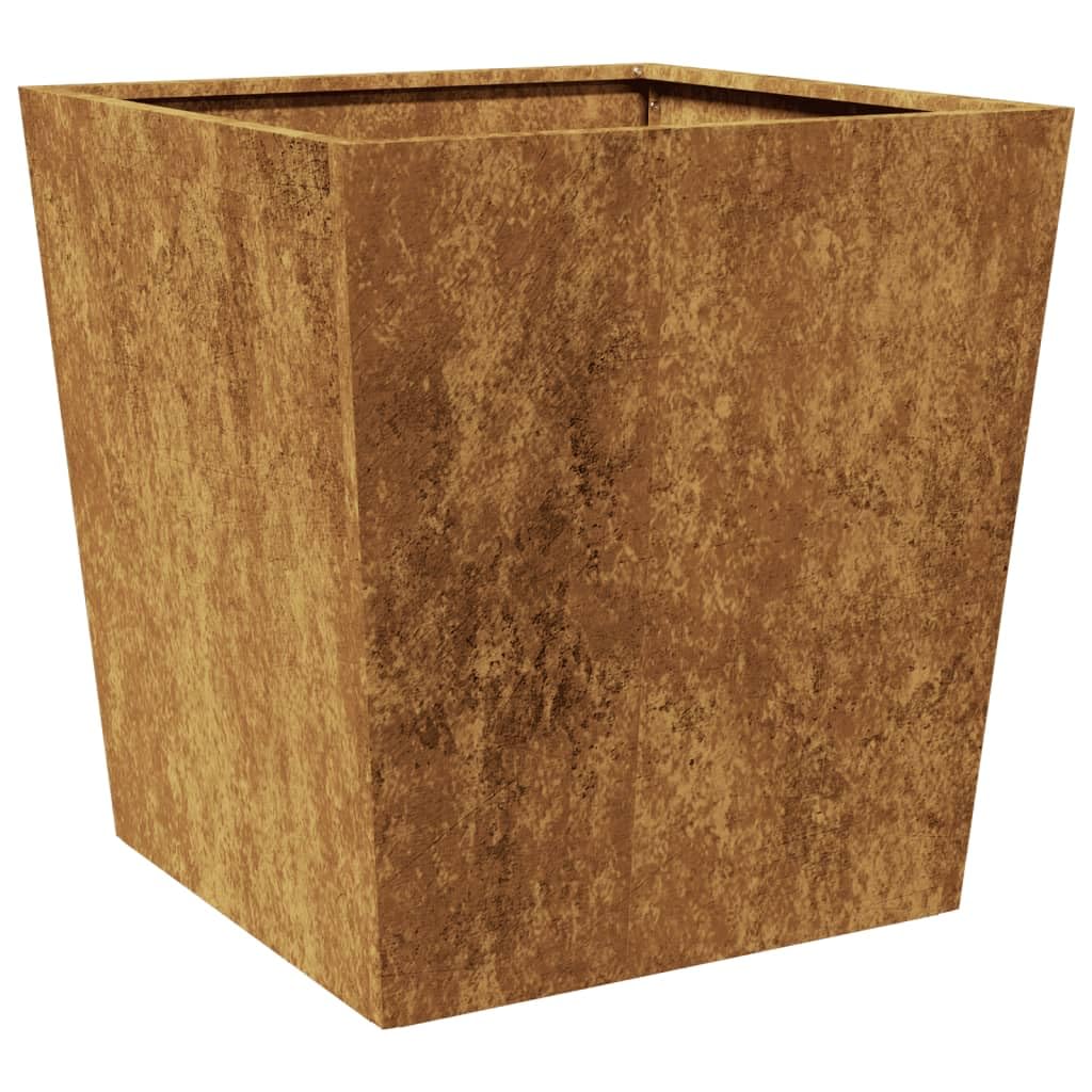 Makastle Jardinière surélevée en métal - Résistante aux intempéries - pour Plantes et légumes - pour Jardin et terrasse - 50 x 50 x 50 cm - Acier Corten