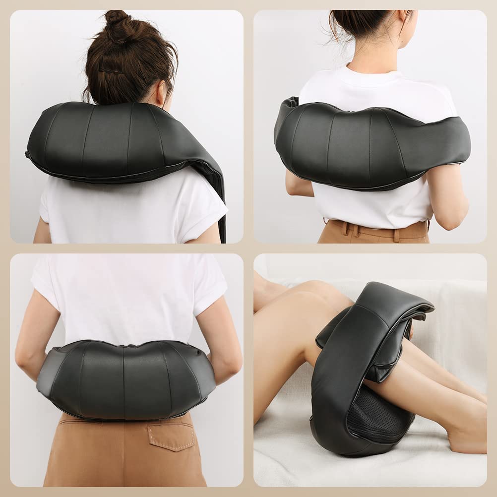 ELEHOT-Store Masajeador de Cuello y Hombros con Calor, 4D Shiatsu Masajeador Cervical y Espalda, Intensidad Ajustable, para Relajación en Casa, Oficina - Regalos Mujeres y Hombres