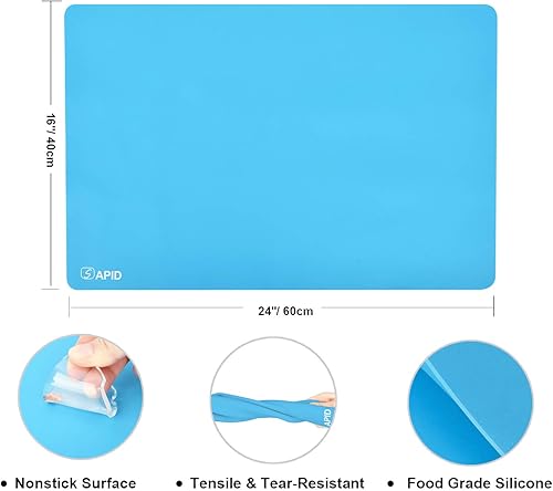 Miniatura 2 de Sapid Hoja de silicona extra grande para manualidades, alfombrillas de silicona gruesa para joyería, alfombrilla de silicona antideslizante para