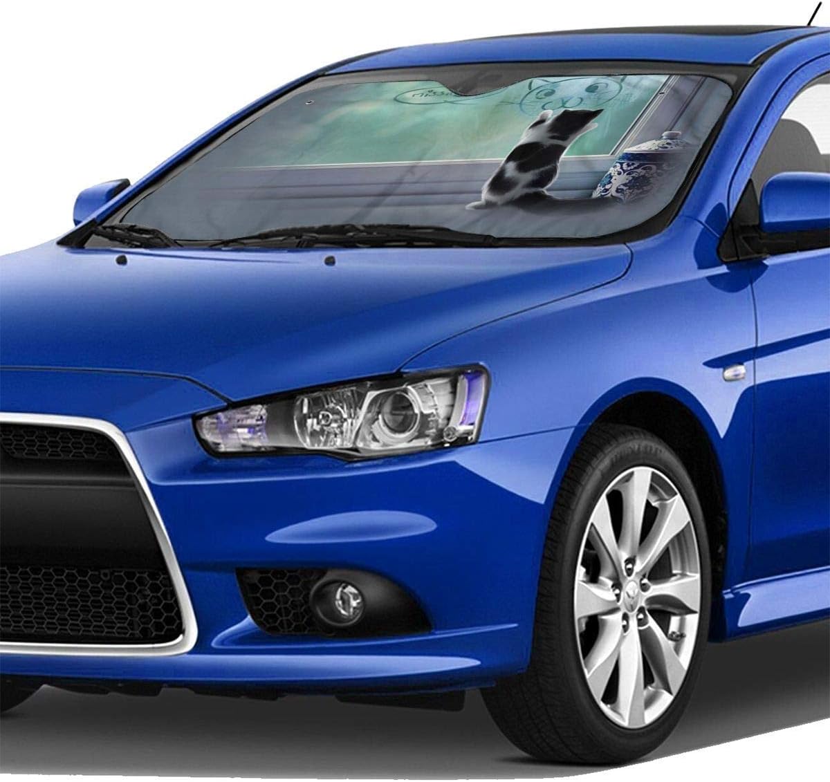 Amazon 猫面白い 車サンシェード フロントシェード ガラス 車用遮光 サンシェード 紫外線対策 折りたたみ式 吸盤付き 遮熱 日焼け防止 汎用 車用品 車 バイク 車 バイク