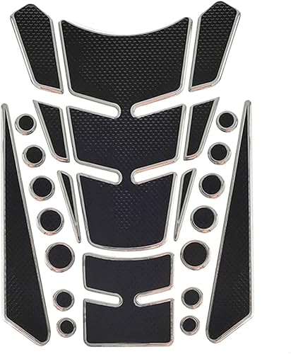 1 juego de calcomanías universales 3D plateadas para tanque de gasolina para motocicleta, protector de tanque de combustible, autoadhesiva e