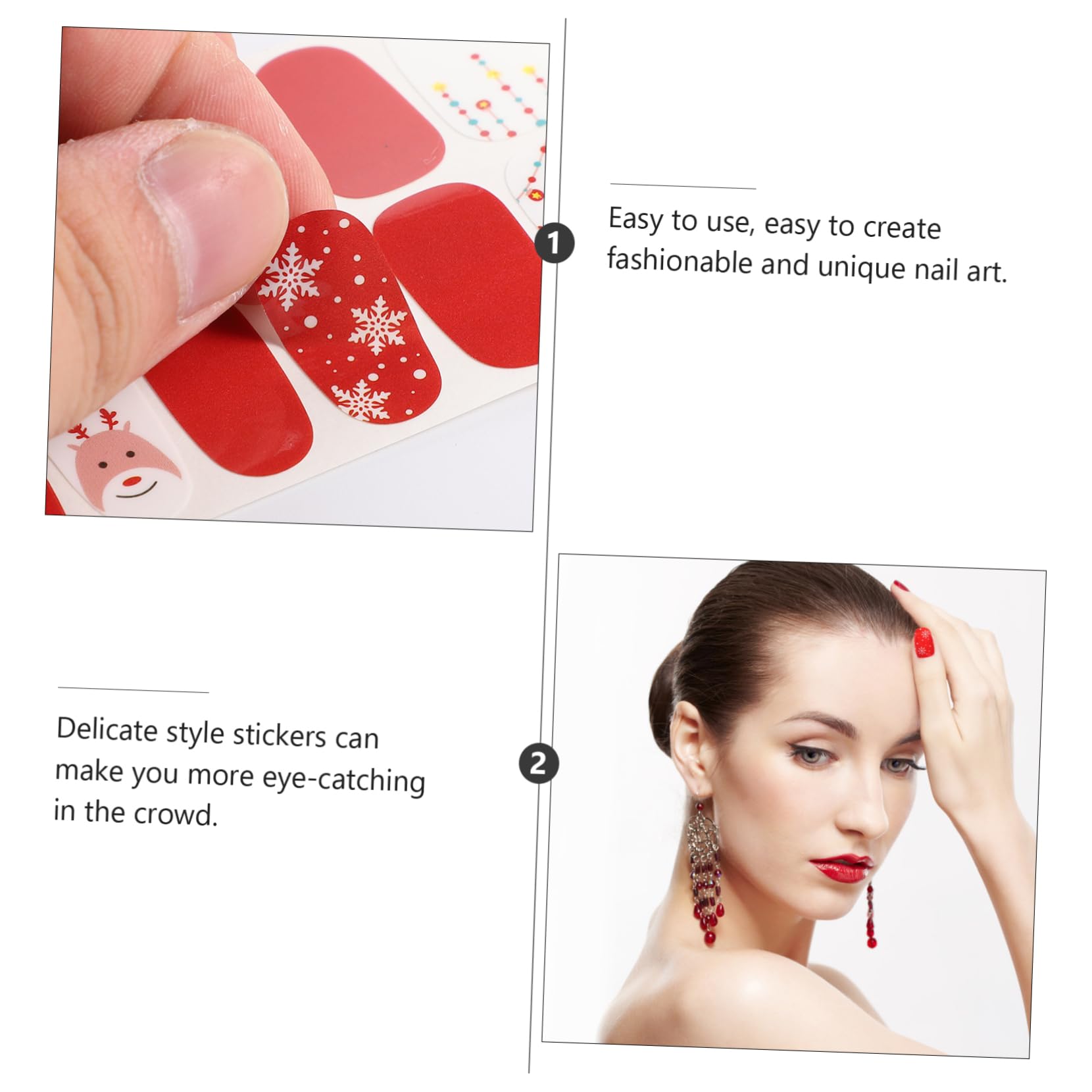 Ipetboom 3 Set Adesivi Natalizi Per Nail Art Strisce Per Unghie Festivo Adesivi Per Unghie Argento Per ie Natalizi Di Halloween Natale Etichetta 8 Fogli * 3