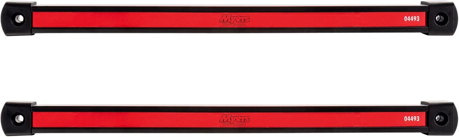 Myers Tire Supply Heavy-Duty 12" Magnetic Rails | Super Strong Metal Magnet Storage Tool Organizer Bars Set with Mounting Screws | Great for the Garage, Workshop or RV