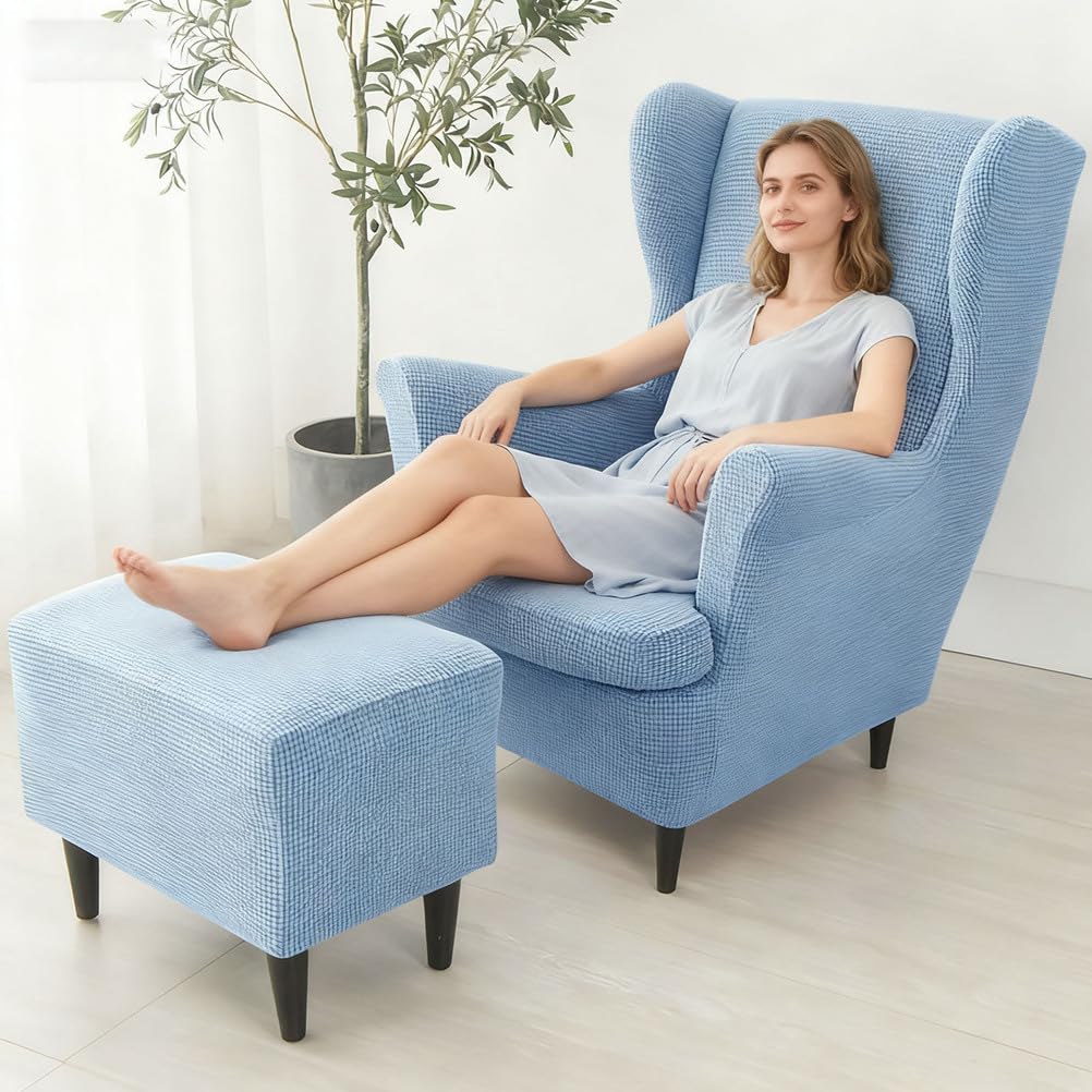 Set di 3 copripoltrona elasticizzati con fodere universali antiscivolo, rimovibili e lavabili, protezione per poltrona per un facile rinnovamento della casa