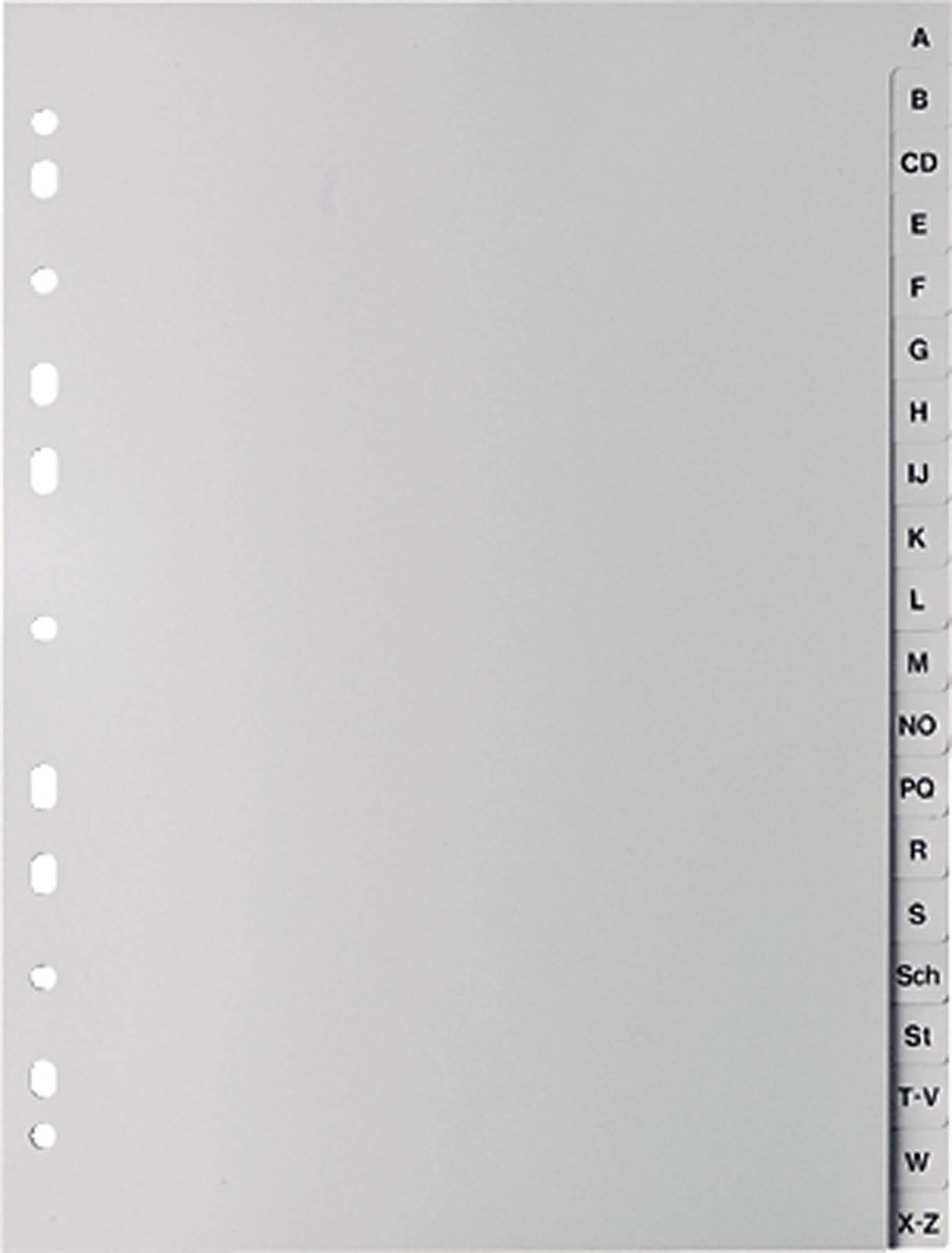 25er Maxi Sparpack 5-Star Buchstabenregister "A-Z" DIN A4, volle Höhe, grau (25)