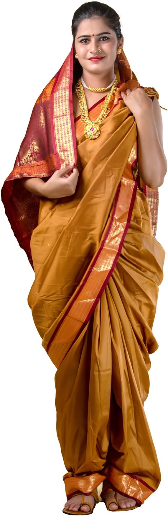 KALAPURIWomen's Ready To Wear Nauwari Pink Color Silk Saree | Without Blouse Piece | For Festivals, Ocassions & Parties