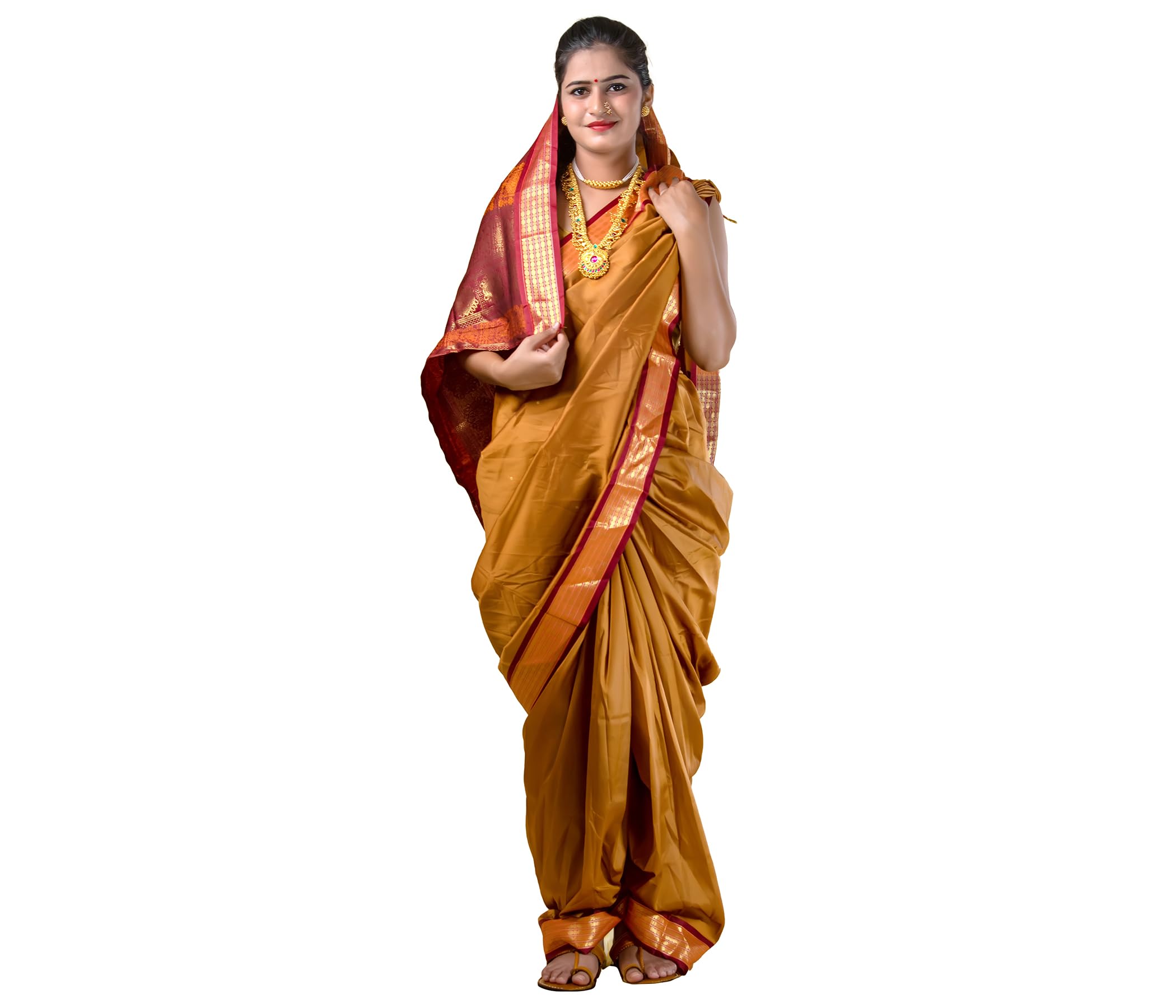 KALAPURIWomen's Ready To Wear Nauwari Pink Color Silk Saree | Without Blouse Piece | For Festivals, Ocassions & Parties
