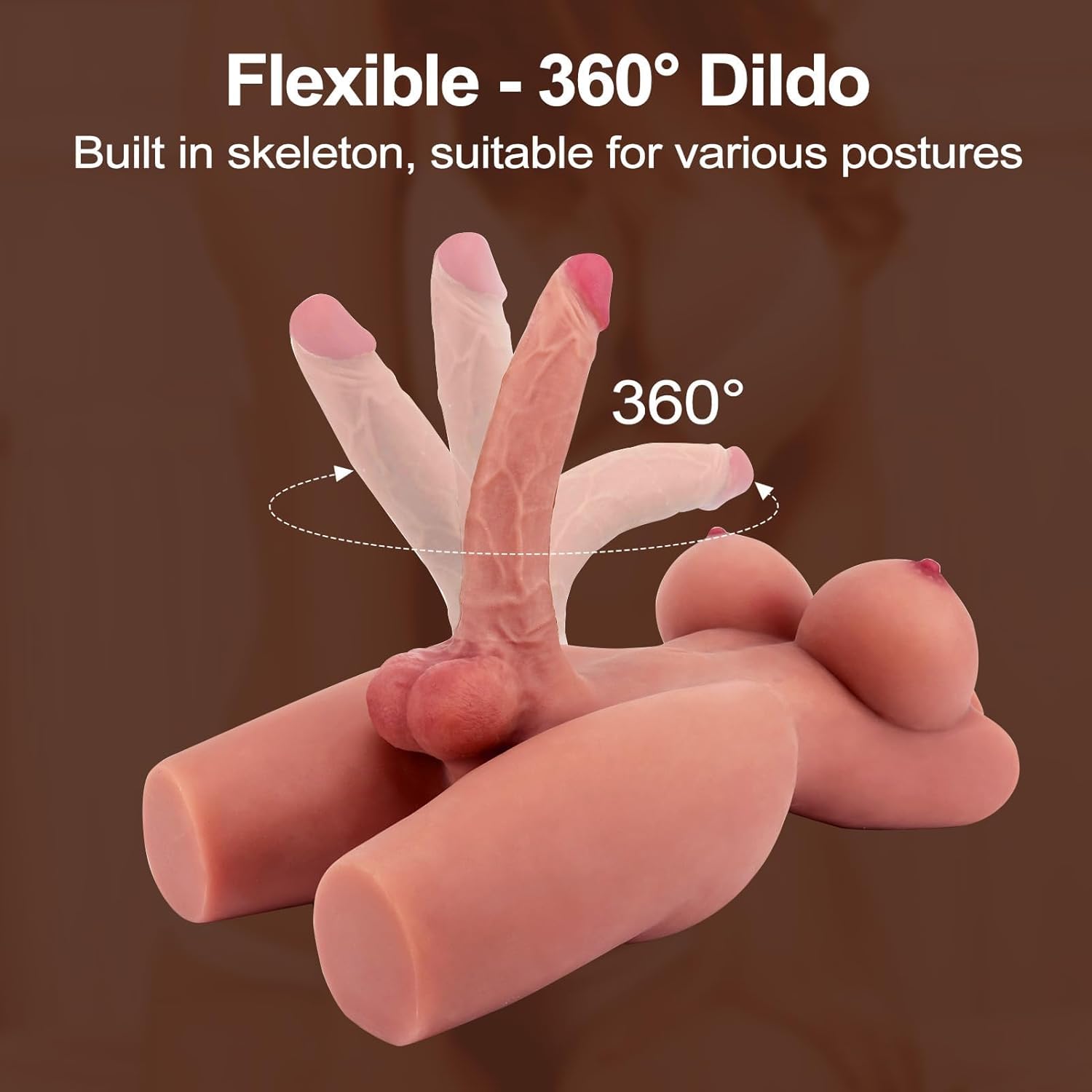 Shemale Sex Doll Shemale Torso with Realistic Dildo Breasts and Anal Sex, Transsexual Male Sex Dolls for Men Women Couple Unisex Adult Sex Toys Love Doll with Dildo Testicles and Anus
